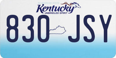 KY license plate 830JSY