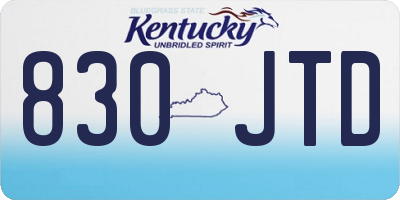 KY license plate 830JTD