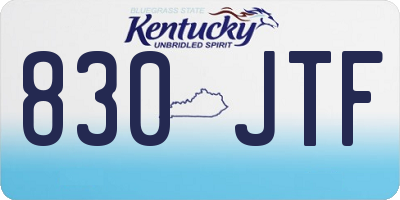 KY license plate 830JTF
