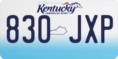 KY license plate 830JXP