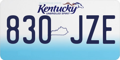 KY license plate 830JZE