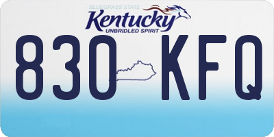 KY license plate 830KFQ