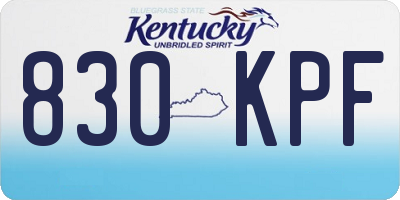 KY license plate 830KPF