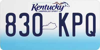KY license plate 830KPQ