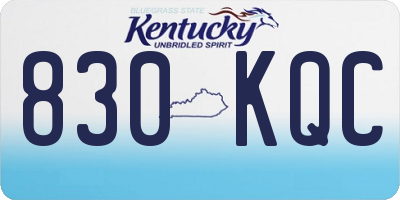 KY license plate 830KQC