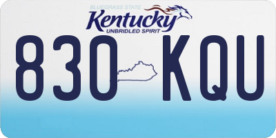 KY license plate 830KQU