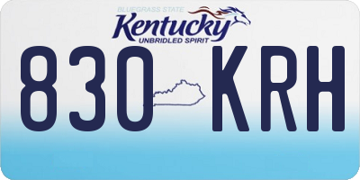 KY license plate 830KRH