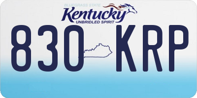 KY license plate 830KRP
