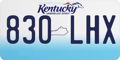 KY license plate 830LHX