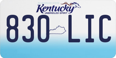 KY license plate 830LIC