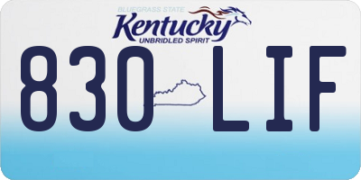 KY license plate 830LIF