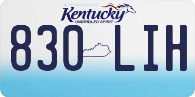 KY license plate 830LIH