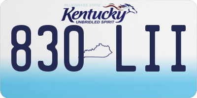 KY license plate 830LII