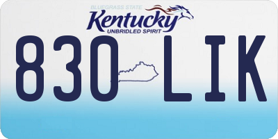 KY license plate 830LIK