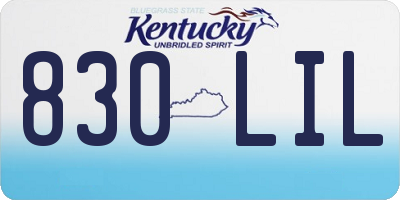 KY license plate 830LIL