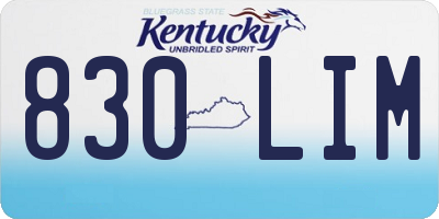 KY license plate 830LIM