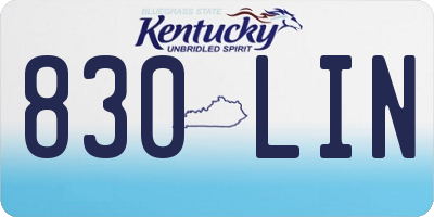 KY license plate 830LIN