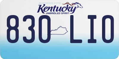 KY license plate 830LIO