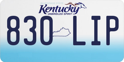 KY license plate 830LIP