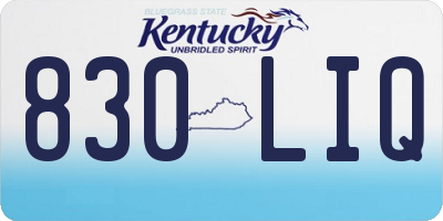 KY license plate 830LIQ