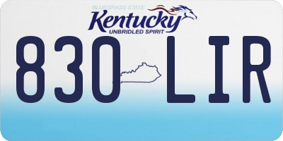KY license plate 830LIR