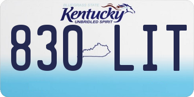 KY license plate 830LIT