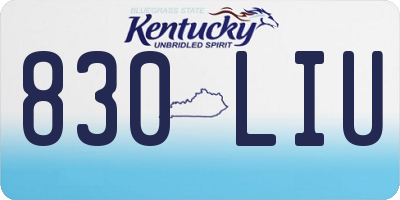 KY license plate 830LIU
