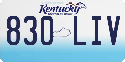 KY license plate 830LIV