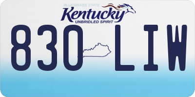 KY license plate 830LIW
