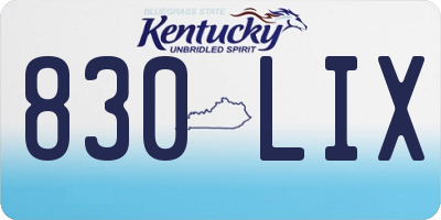 KY license plate 830LIX