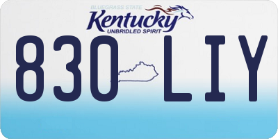 KY license plate 830LIY