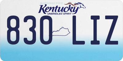 KY license plate 830LIZ