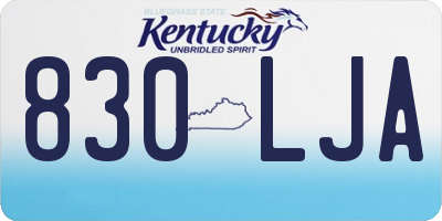 KY license plate 830LJA