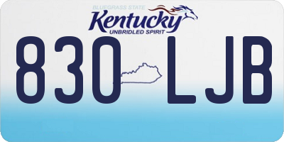KY license plate 830LJB