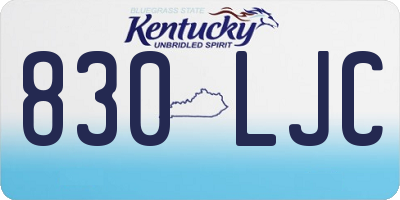 KY license plate 830LJC