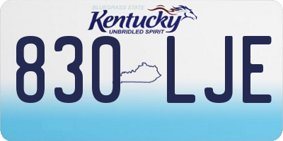 KY license plate 830LJE