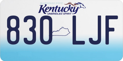 KY license plate 830LJF
