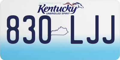 KY license plate 830LJJ