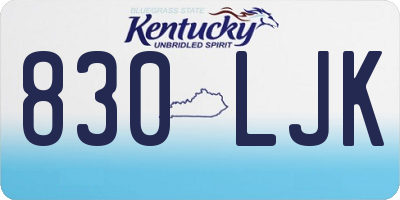 KY license plate 830LJK