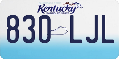 KY license plate 830LJL