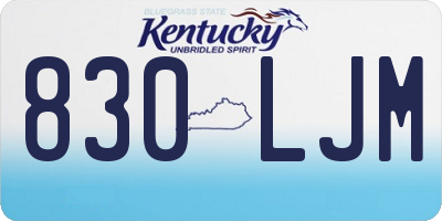 KY license plate 830LJM