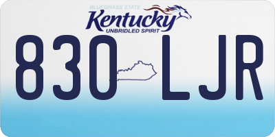 KY license plate 830LJR