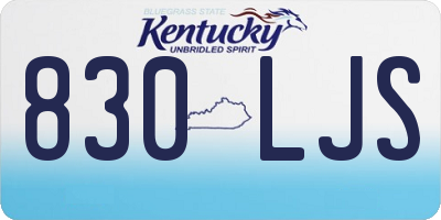 KY license plate 830LJS