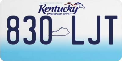 KY license plate 830LJT
