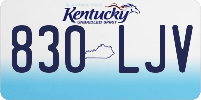 KY license plate 830LJV