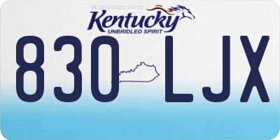 KY license plate 830LJX