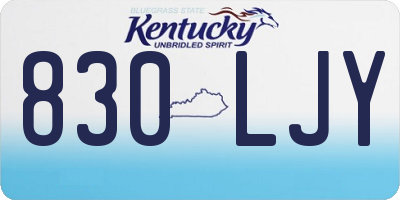 KY license plate 830LJY
