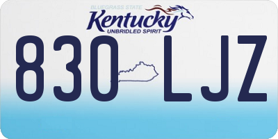 KY license plate 830LJZ