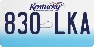 KY license plate 830LKA