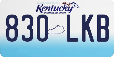 KY license plate 830LKB